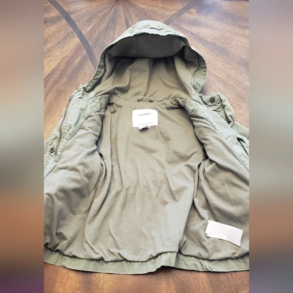 Old Navy Kids/Infant Size 12-18 Months Hooded Khaki Jacket in Green